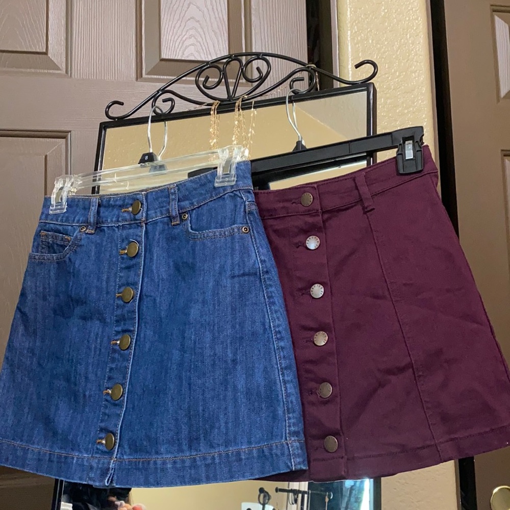 2 small Forever 21 Denim Skirts